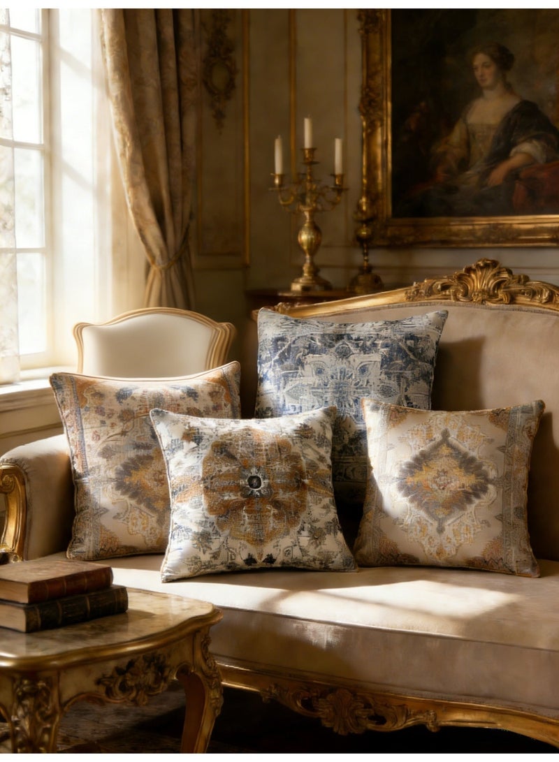 طقم أغطية وسائد ديكورية عصرية 4 قطع مقاس 45 × 45 سم (18 × 18 إنش) | وسائد كنب لغرفة المعيشة والسيارة والسرير - Image 4